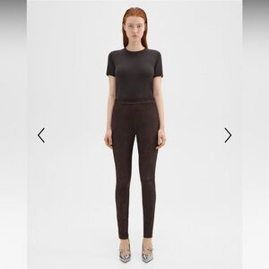 Theory Lamb Leather Leggings - Suede